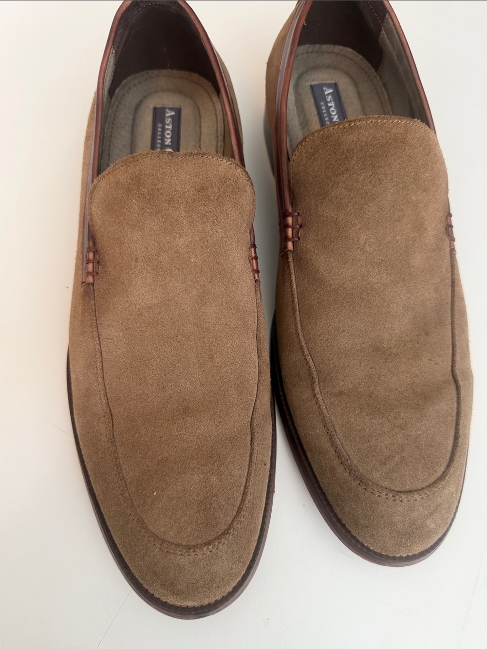 Aston Grey Brown Suede Slip-On Loafers for Men size 11